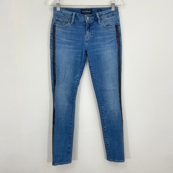 Lucky Jeans Lolita Skinny With Black Glitter Side Stripe - Picture 2 of 8